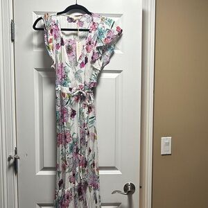 Lovestitch Floral Maxi Dress - White and Pink